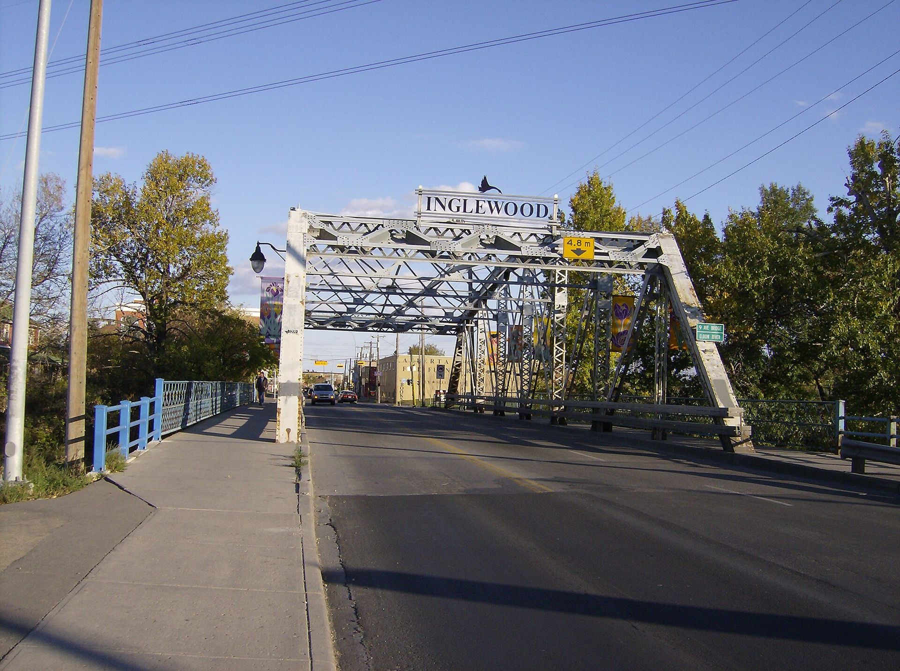 The Inglewood sign on the steel truss bridge into the neighbourhood